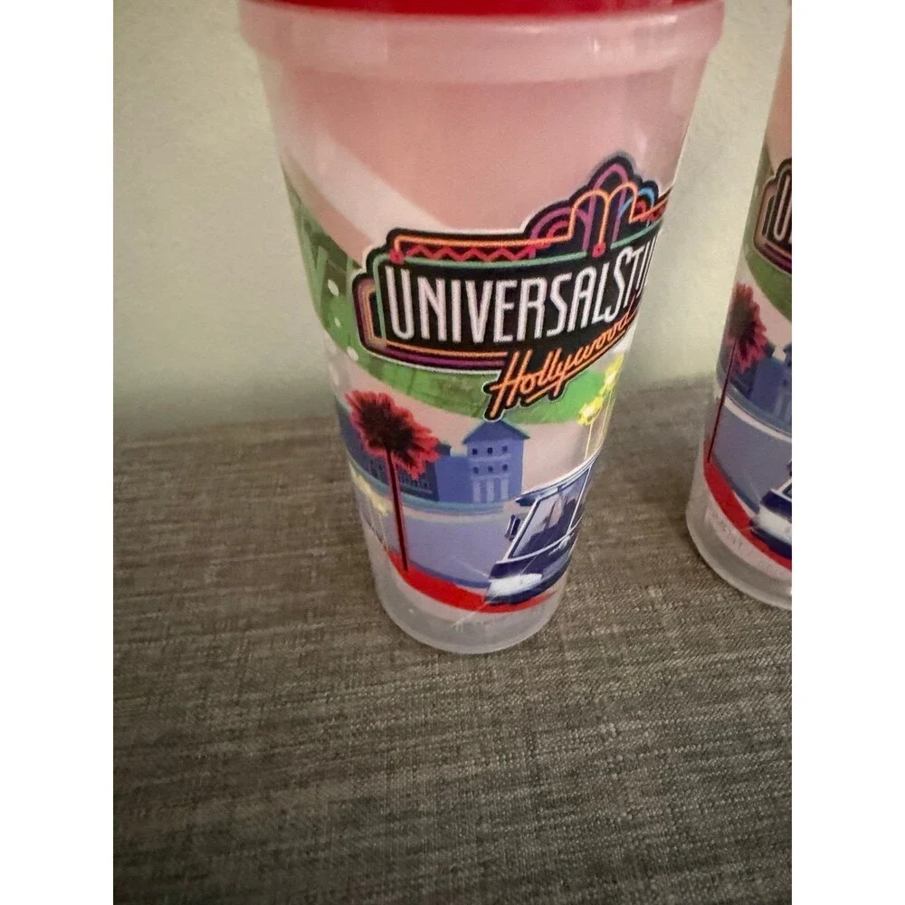 Lot of 2 Universal Studios Hollywood Coke Freestyle Souvenir Refillable Cups